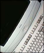 computer keyboard and monitor