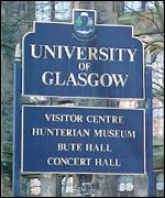 Glasgow University sign