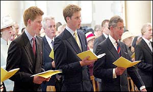 Prince Harry, Prince William and Prince Charles