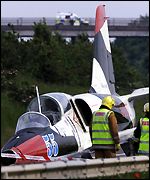 The plane on the motorway