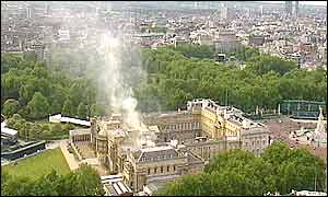 Fire crews were called when smoke was seen rising into the sky