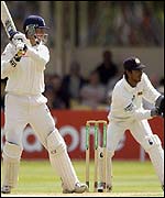 Trescothick forces the ball through the off-side