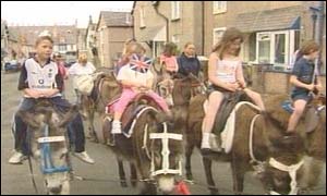 Children on donkeys 
