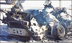 Remains of bombed out car in Megiddo