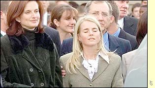 Bertha Cronje is surrounded by friends at her husband's service