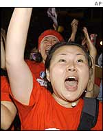 South Korean fans during 2002 World Cup