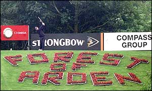 Australia's Jarrod Moseley tees off from the 18th 