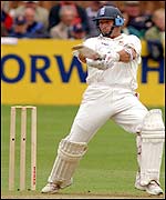 Hussain carts Sheriyar for four through the covers