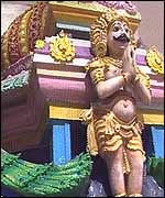 Shrine to the six-headed god Murugan