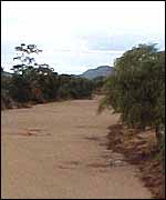 Dry rivers in Tete, central Mozambique 