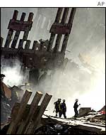 World Trade Center rubble soon after the attacks