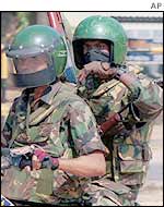 Sri Lankan soldiers on patrol