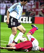 Michael Owen in penalty area