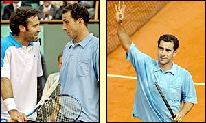 The two friends talk after the match (left) and Costa salutes the crowd