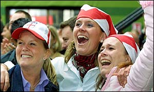 Fans up and down the country cheered as England's hopes of reaching the second round stayed alive
