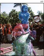 Green activists at the talks