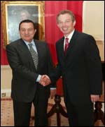 Mr Mubarak(l) and Mr Blair(r)