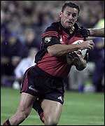 Canterbury Crusaders wing Caleb Ralph in Super 12 action