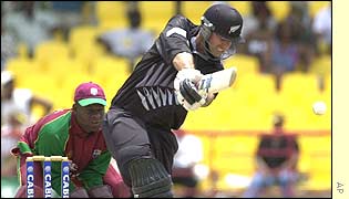 Stephen Fleming hits a boundary on his way to 89