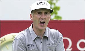 Price of Wales calls four as his tee off on the first goes wide