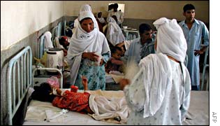 Girl in Pakistani hospital
