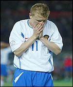 Player Vladimir Beschastnykh in the Japan match