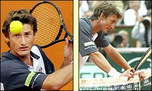 Ferrero shows relief at taking the third set 6-4