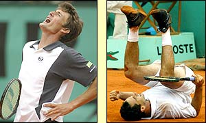 Ferrero and Costa react as Costa wins the title