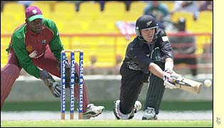 Lou Vincent works the ball through the leg-side