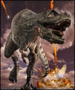 Dino flees explosion, BBC