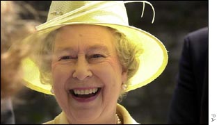 The Queen enjoying her visit to Beaumaris Castle