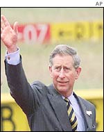 Prince Charles at Lubeck airport, Germany