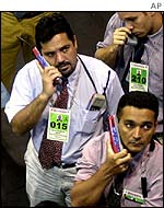 Sao Paolo stock market traders