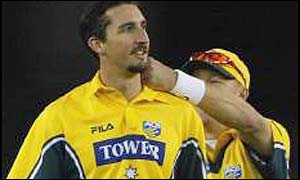 Jason Gillespe gets a massage for his work