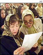 Women delegates at the opening session of the loya jirga