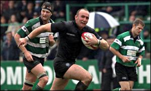 Neath's Richard Francis on the charge