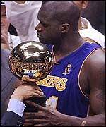 O'Neal won a third consecutive MVP award