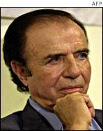 Former Argentine president Carlos Menem