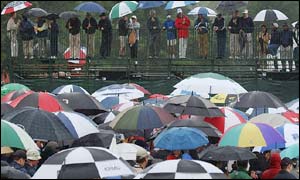 Heavy rain disrupted play at the US Open