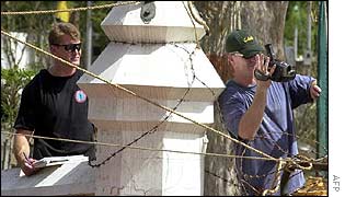 US investigators at bomb site