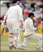 Giles, who gave Stewart valuable support, is caught