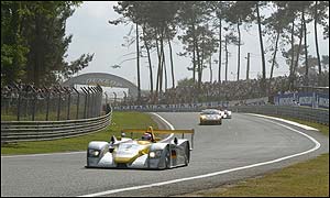 Johnny Herbert starts the race in pole position