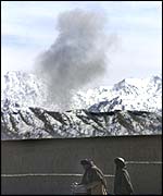US bomb smoke over Afghanistan