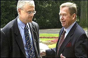 Vladimir Spidla and Czech President Vaclav Havel