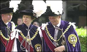 Prince Charles, Princess Anne and King Harald of Norway