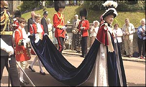 The Queen led the procession to St. Georges Chapel from Windsor Castle