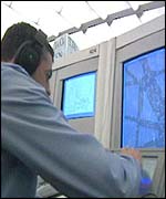 Air traffic controller in Swanwick