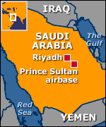 map showing Prince Sultan airbase
