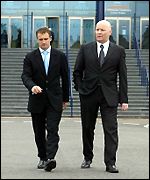 Sandy Stewart and Jim Ballantyne leave Hampden