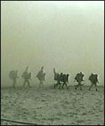 British troops walking in Afghanistan